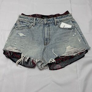 Alexander Wang Light Blue Distressed Jean Shorts